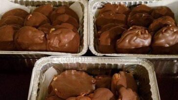 Homemade Turtle Candy With Pecans and Caramel