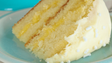 Lemon Cake with Lemon Filling and Lemon Butter Frosting