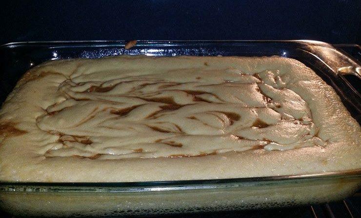 Cinna-bun Cake in the oven!