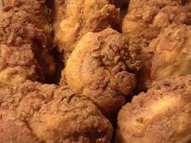 Homemade buttermilk fried chicken with a craggy golden seasoned crust
