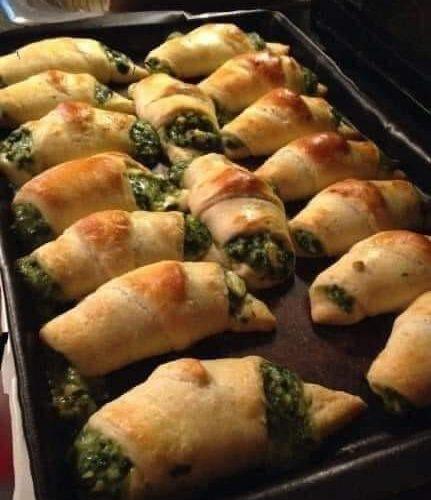 SPINACH FETA STUFFED CRESCENTS
