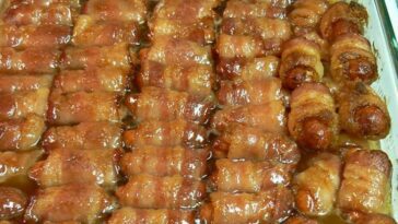 BACON WRAPPED SMOKIES WITH BROWN SUGAR AND BUTTER