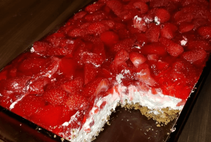 RASPBERRY JELLO PRETZEL SALAD