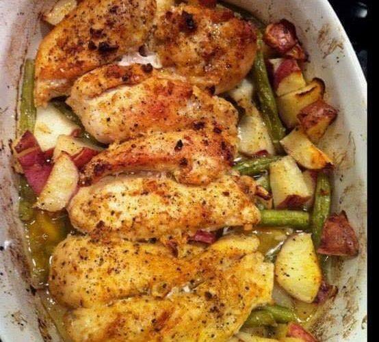 GARLIC & LEMON CHICKEN WITH RED POTATOES & GREEN BEANS