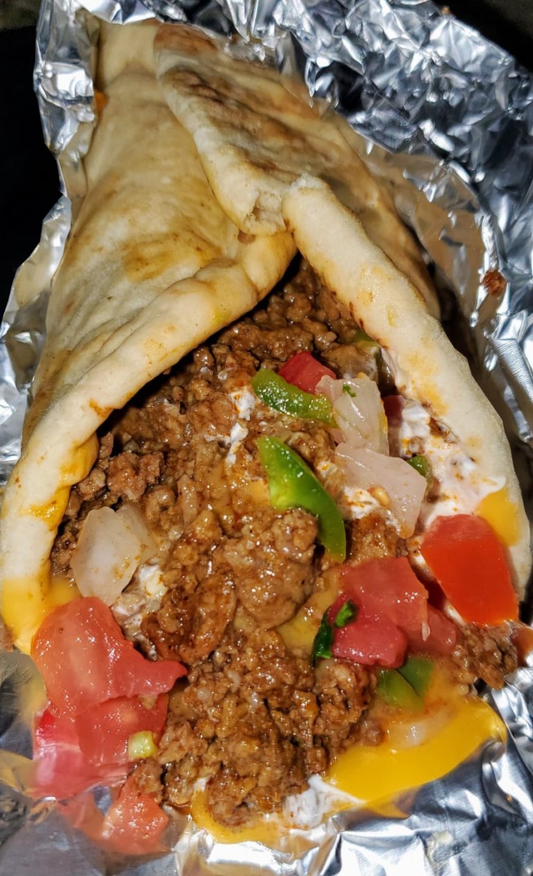Homemade Hamburger Peppers And Onion Gyros