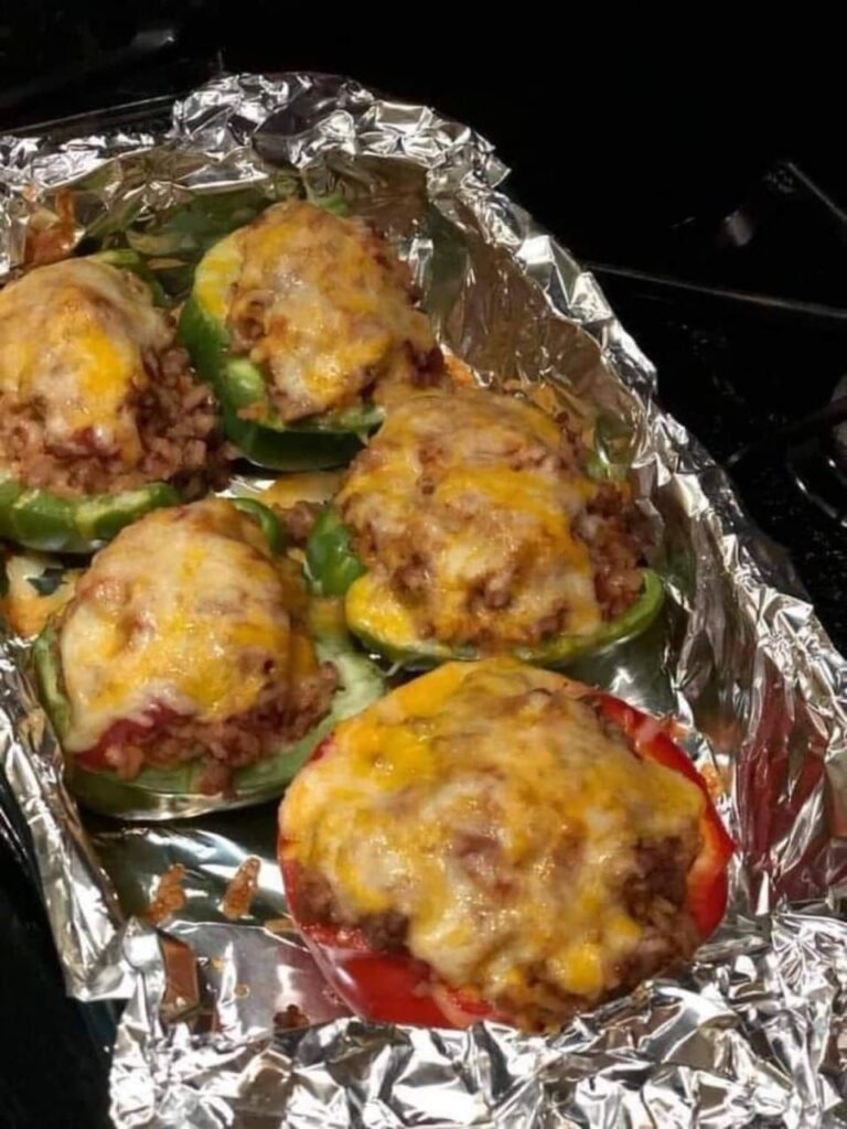 Beef and Rice Stuffed Peppers