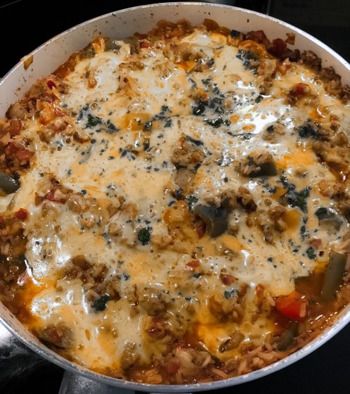 Ground Beef And Peppers Skillet