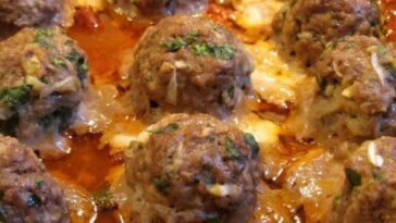 Baked Mozzarella Stuffed Meatballs