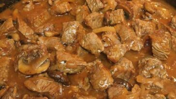 Melt In Your Mouth Beef Tips with Mushroom Gravy