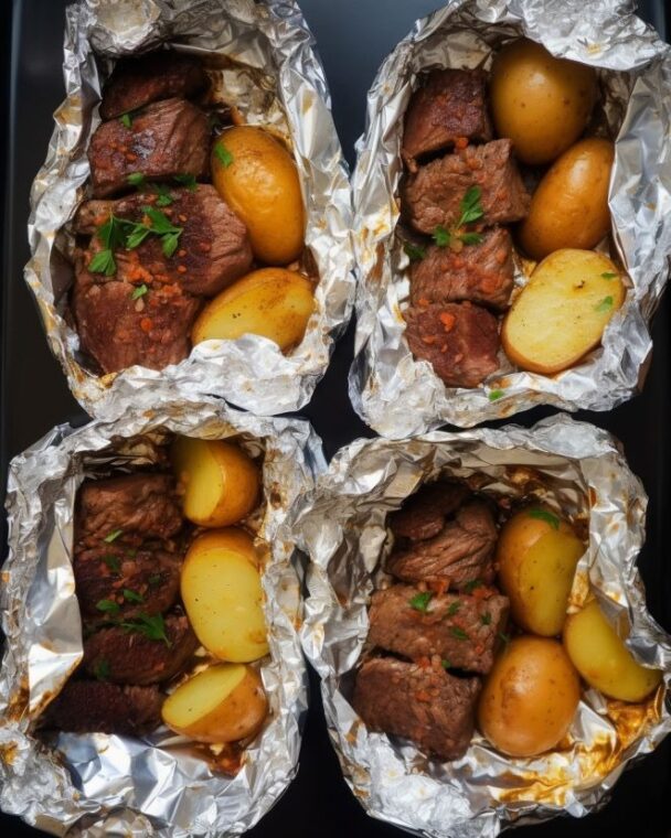 Garlic Steak & Potato Foil Packets - Recipes Need