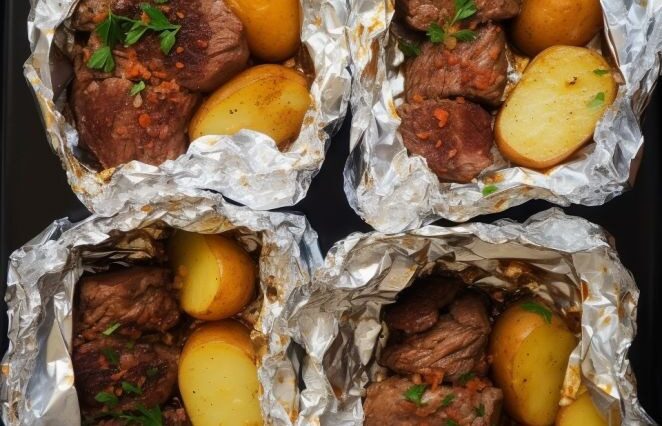 Garlic Steak & Potato Foil Packets