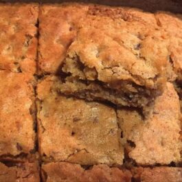 Moist Sweet Alabama Pecan Bread loaf with chopped pecans