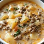 Crockpot Creamy Potato & Hamburger Soup