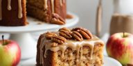 Apple Pecan Cake With Caramel Glaze