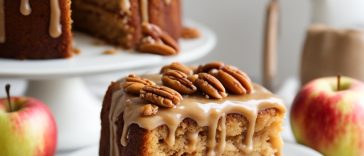 Apple Pecan Cake With Caramel Glaze