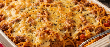 Baked Cream Cheese Spaghetti Casserole