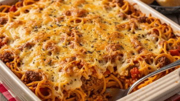 Baked Cream Cheese Spaghetti Casserole