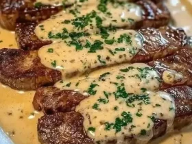 Juicy Steak with Creamy Garlic Sauce