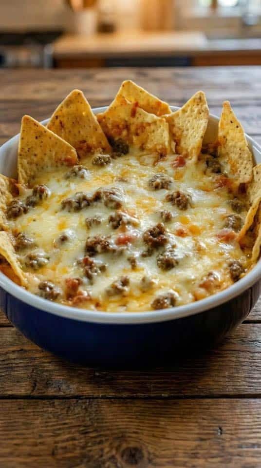 Hot Sausage Beer Cheese Dip