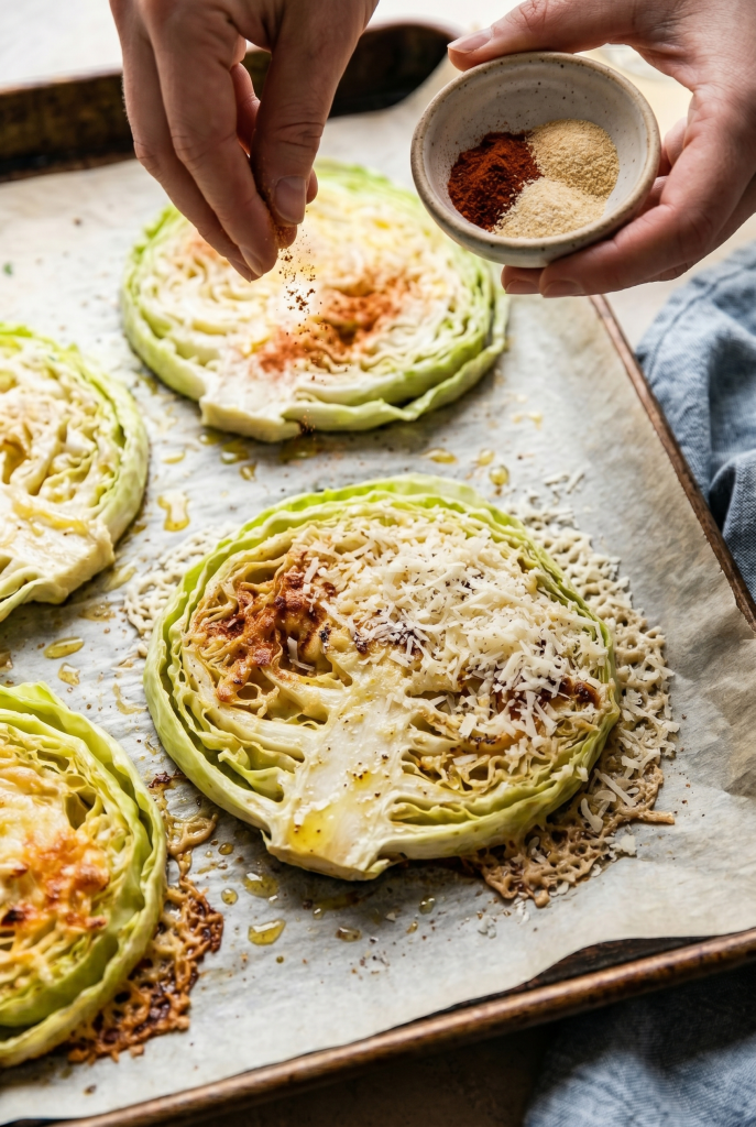 Crispy Parmesan Roasted Cabbage Steaks