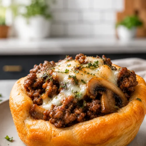 Beef and Mushroom Crescent Cups