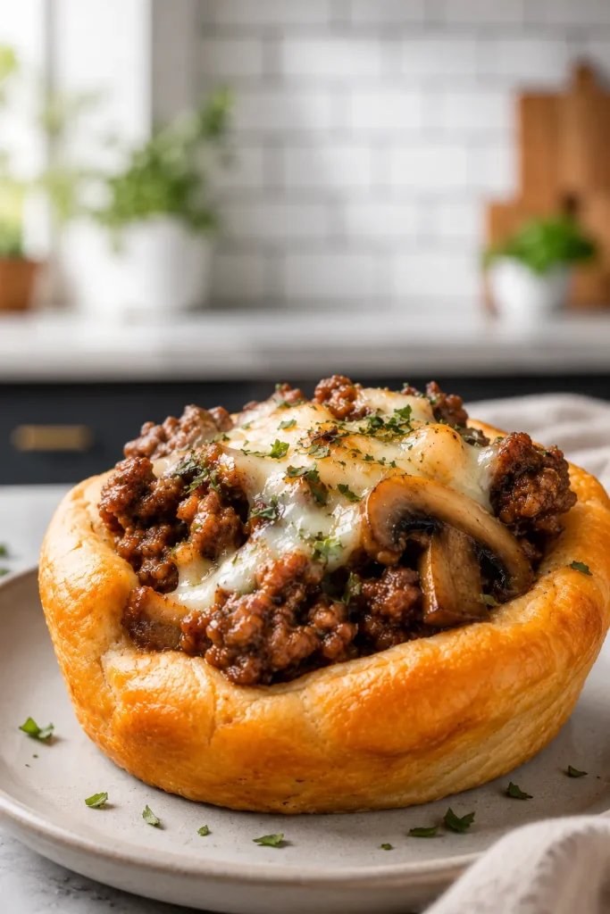 Beef and Mushroom Crescent Cups