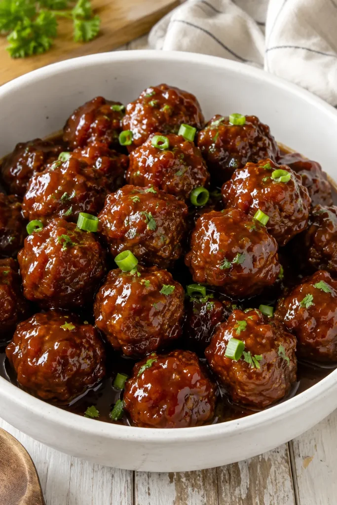 4-Ingredient Sweet & Tangy BBQ Meatballs