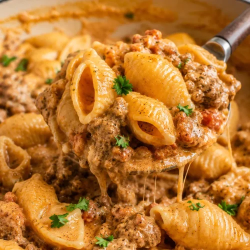 Creamy Beef and Shells