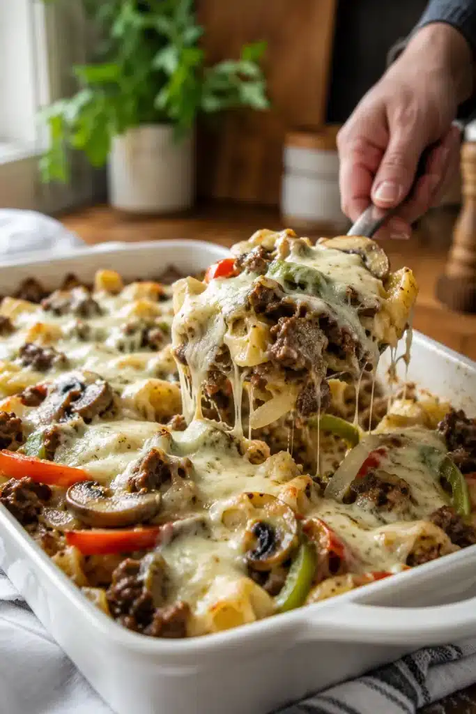 Philly Cheesesteak Casserole
