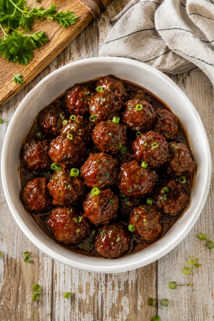 4-Ingredient Sweet & Tangy BBQ Meatballs