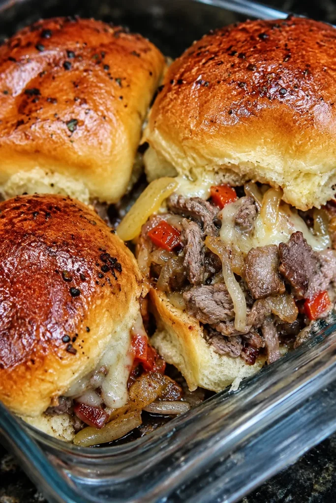Easy Philly Cheesesteak Sliders