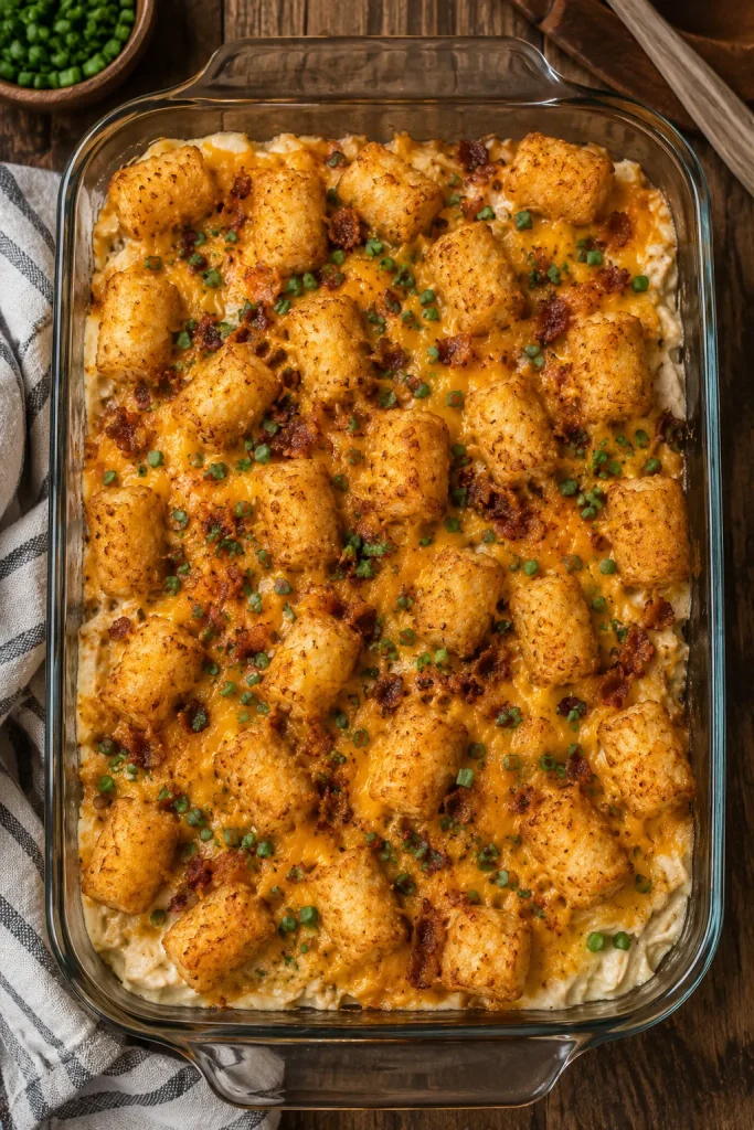 Chicken Bacon Ranch Tater Tot Casserole