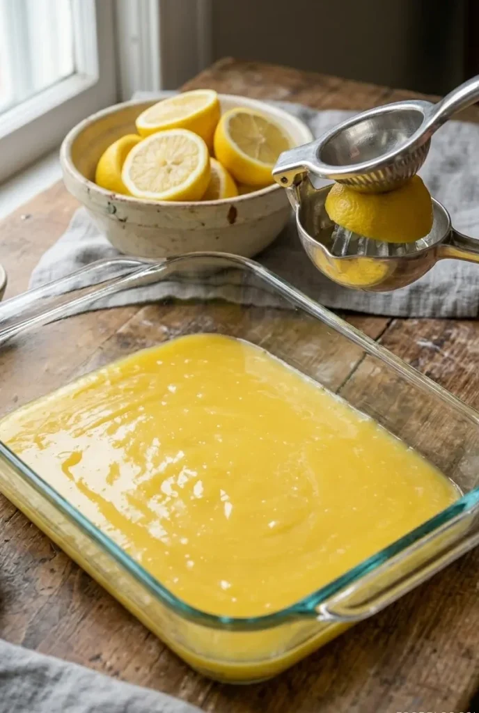 Baked lemon cream cheese dump cake with a golden top