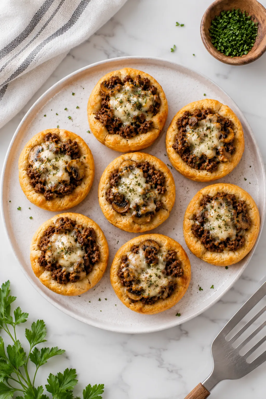 Beef and Mushroom Crescent Cups