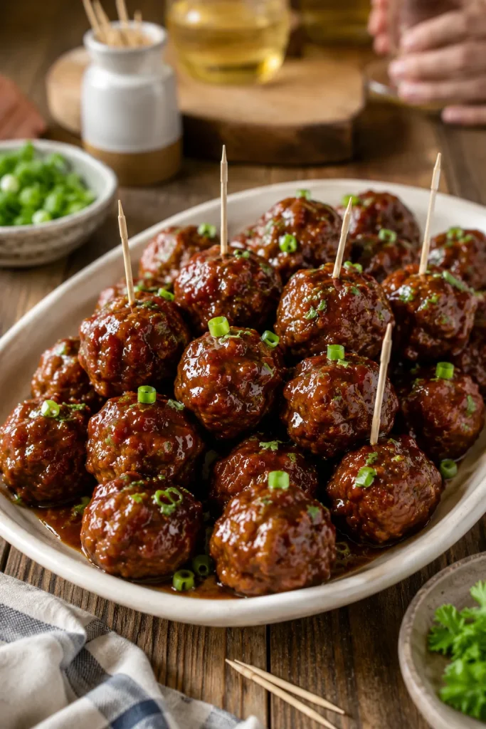 4-Ingredient Sweet & Tangy BBQ Meatballs