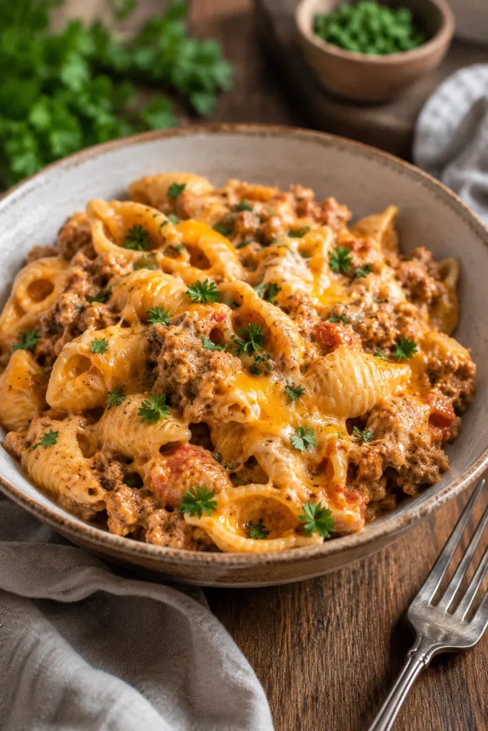 Creamy Beef and Shells