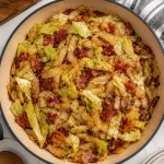 Fried Cabbage with Bacon Onion and Garlic