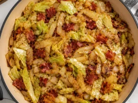 Fried Cabbage with Bacon Onion and Garlic