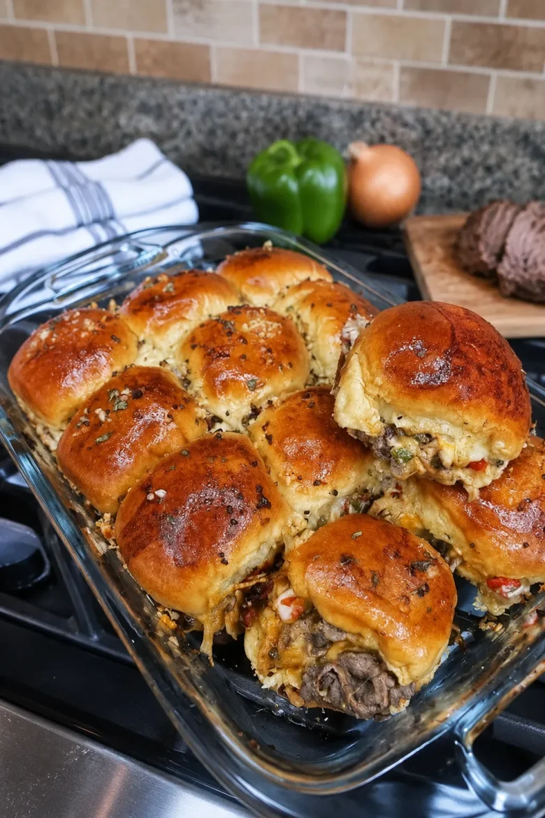 Easy Philly Cheesesteak Sliders