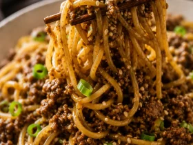 Mongolian Ground Beef Noodles