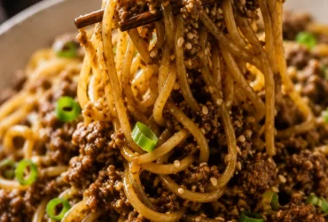 Mongolian Ground Beef Noodles