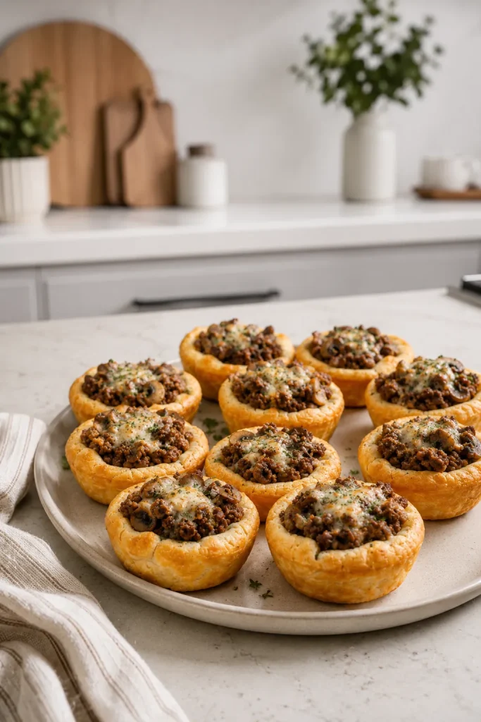 Beef and Mushroom Crescent Cups