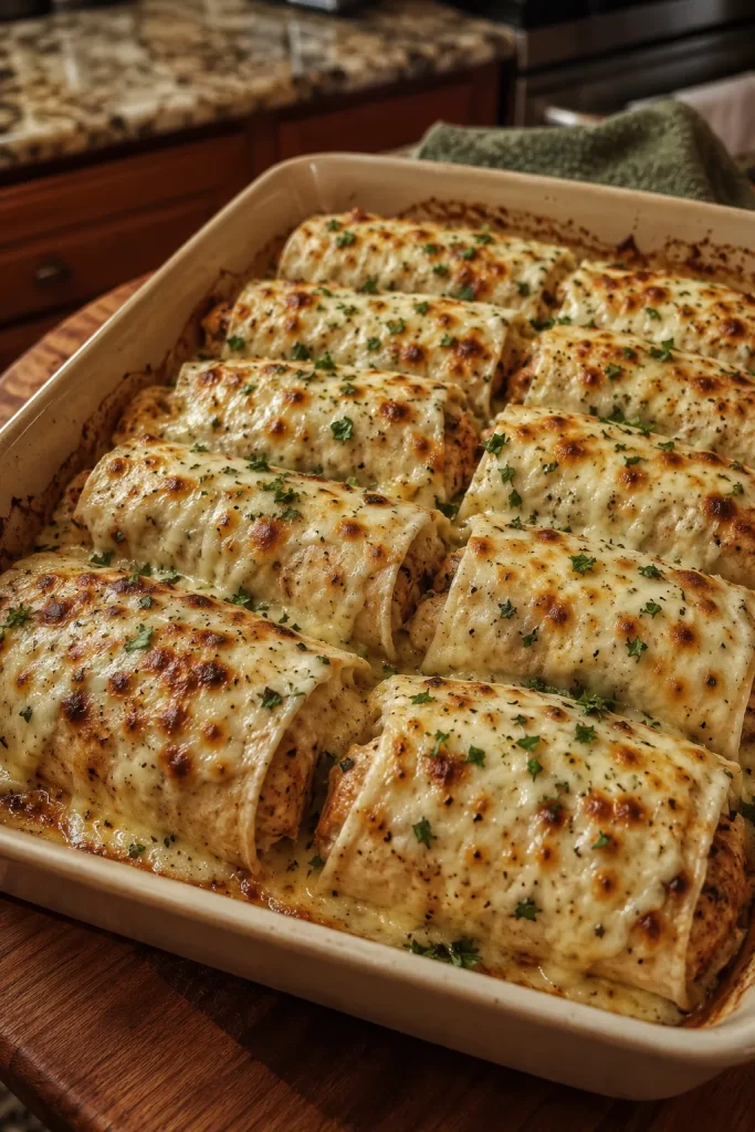 Cheesy Garlic Chicken Wraps