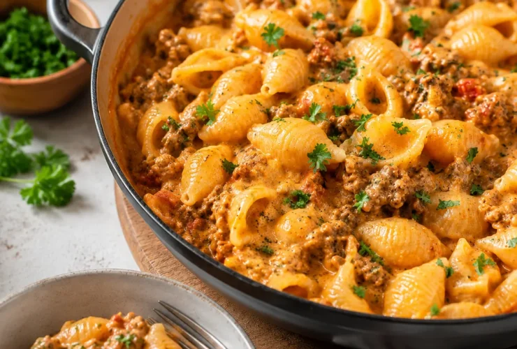 Creamy Beef and Shells