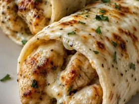 Cheesy Garlic Chicken Wraps