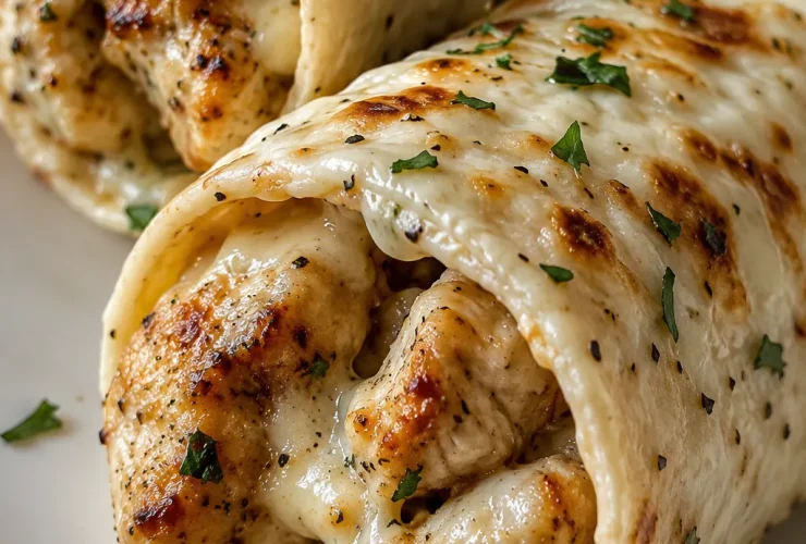 Cheesy Garlic Chicken Wraps