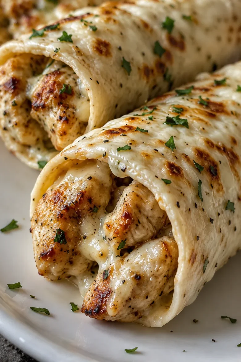 Cheesy Garlic Chicken Wraps