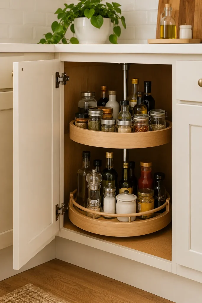 Use a Lazy Susan in Cabinets