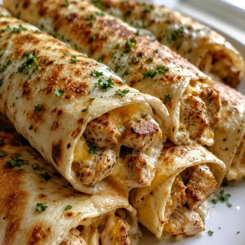 Cheesy Garlic Chicken Wraps