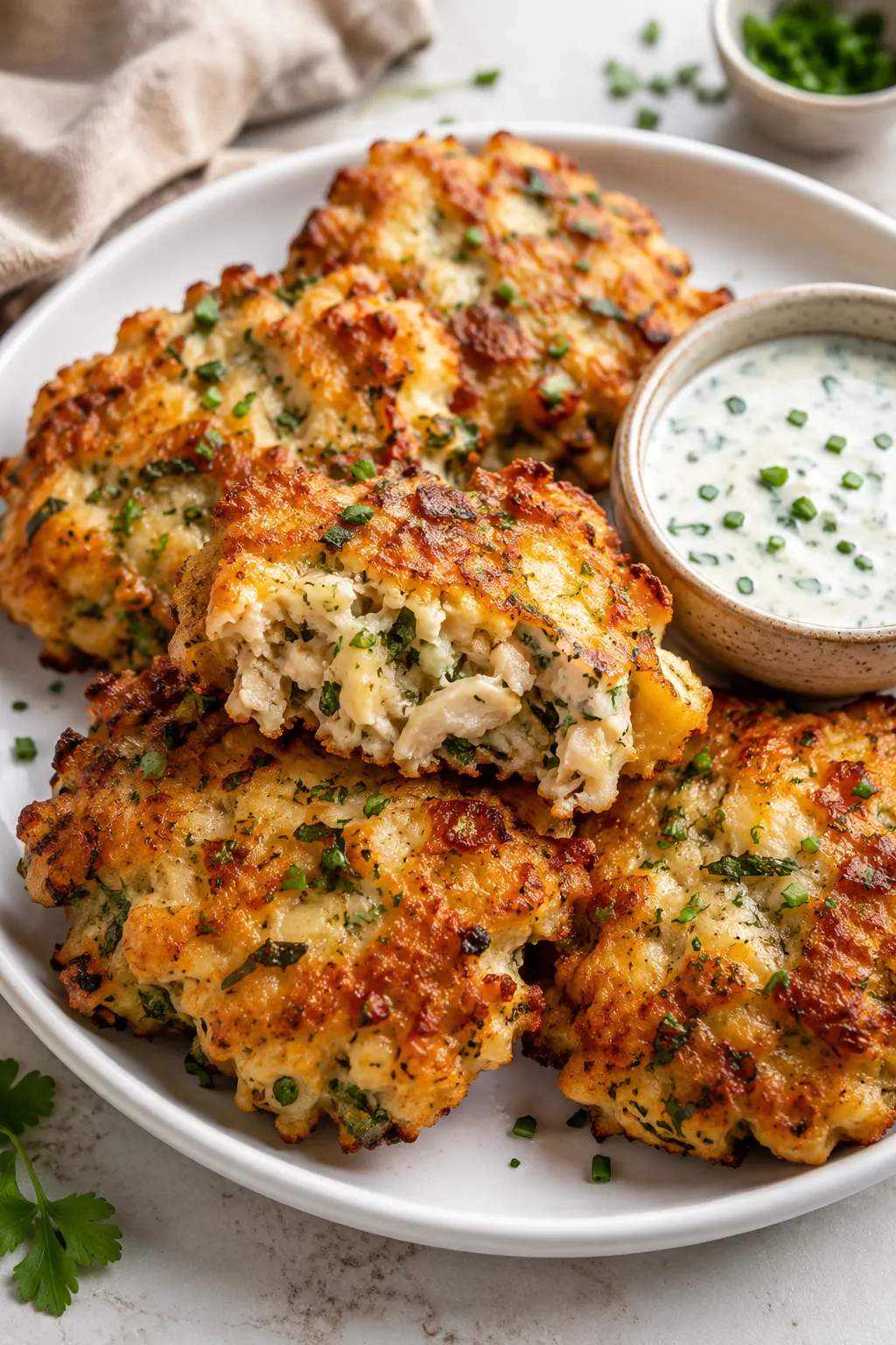 Cheesy Chicken Fritters